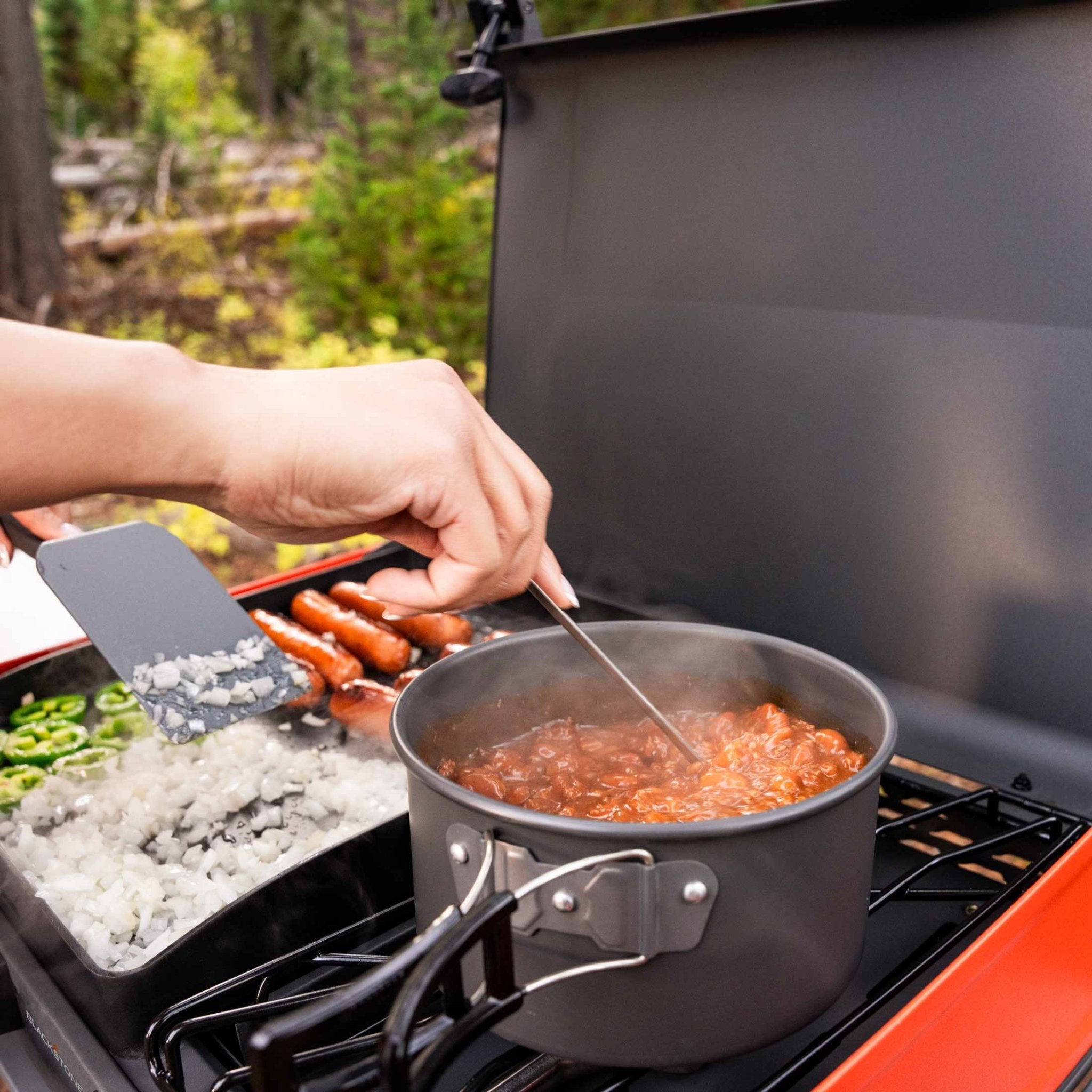 12x14" Camping Griddle with Side Burner